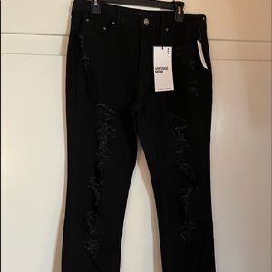 Brand new “destructed” black jeans